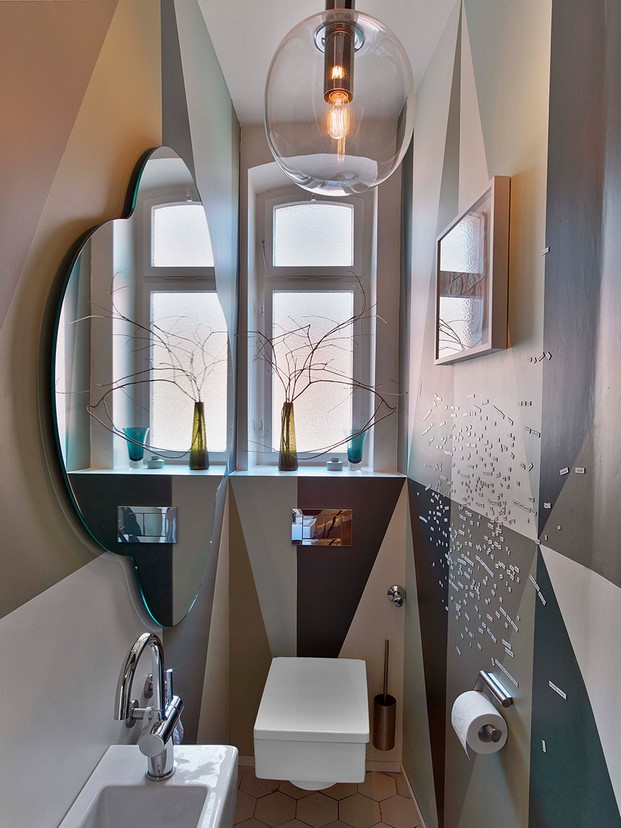 bano pequeno en un a casa en Stuttgart de Ippolito Fleitz tendencias interiorismo en diariodesign