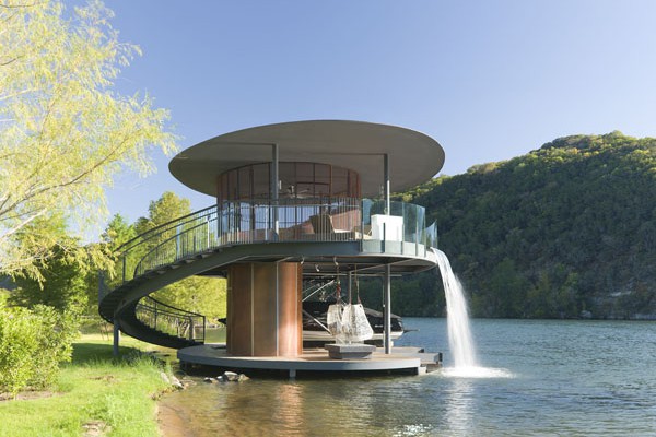 bercy chen proyecta boat house, una vivienda circular con