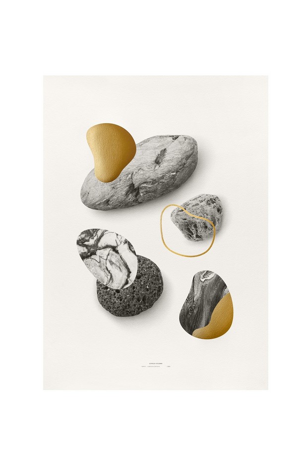 4 Póster Rocks in Gold de Congo Studio