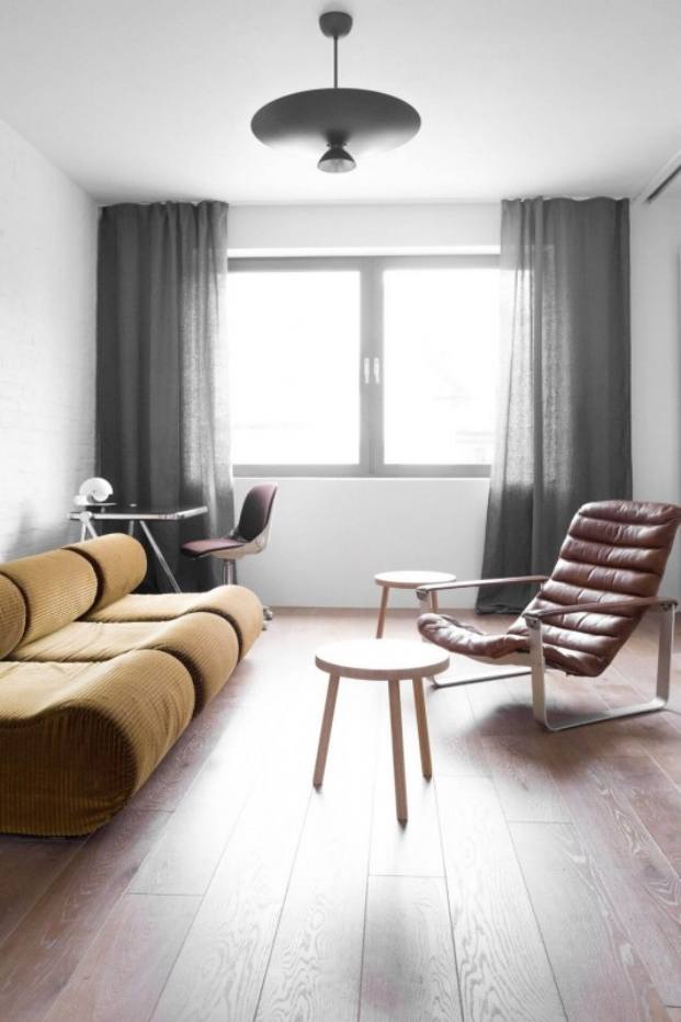 sofá y sillón apartamento de estilo vintage en Szczecin diariodesign