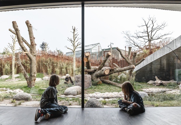 Casa de los pandas gigantes en el zoo de Copenhage