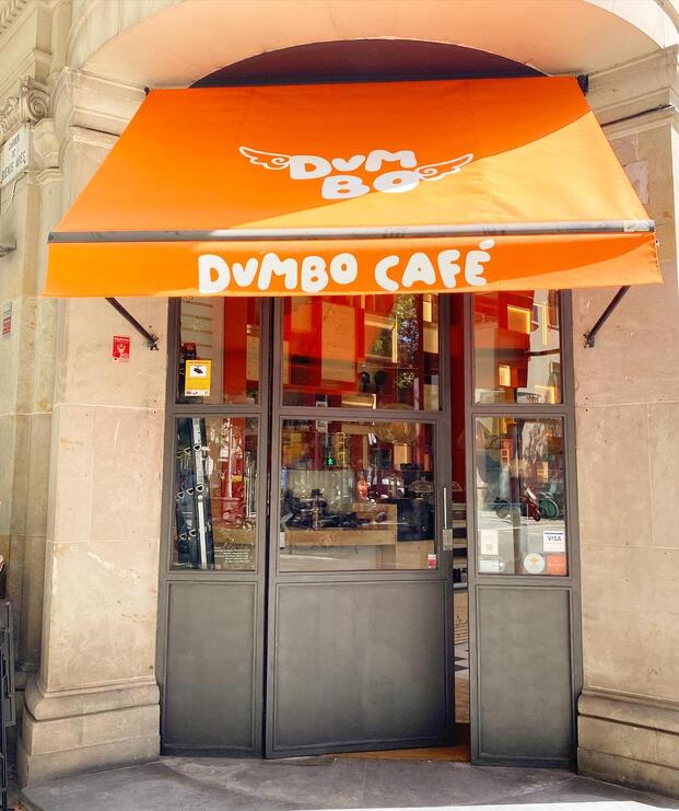 Dumbo Café. Grupo San Telmo. Barcelona. Interiorismo naranja