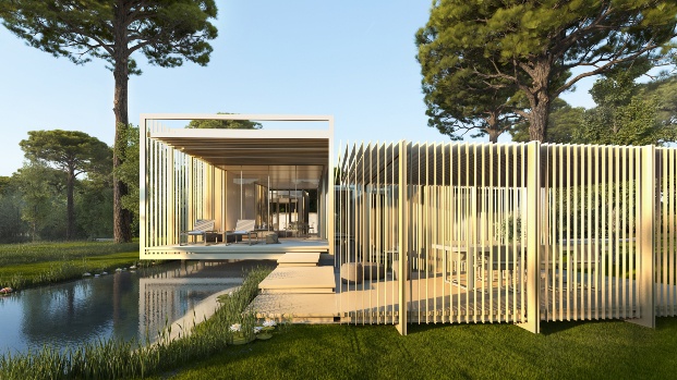 Casa modular L’Olivera 4 en PGA Catalunya Resort Caldes de Malavella de RCR Arquitectes.