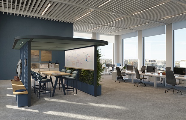 Kettal reinventa las nuevas oficinas con Pavilion O. Estructura modular adaptada al nuevo entorno laboral. 