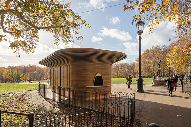 Horseshoe Bend Kiosks nuevos quioscos en los parques reales de Londres. Diseño de Mizzi Studio