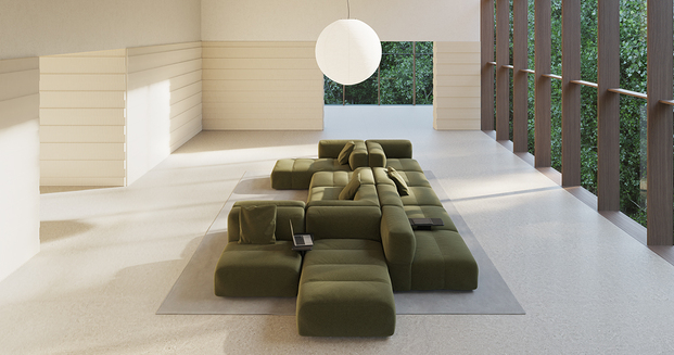 11 sofás modulares para montártelo como te plazca. Savina, de Viccarbe + Ecoalf. El más circular