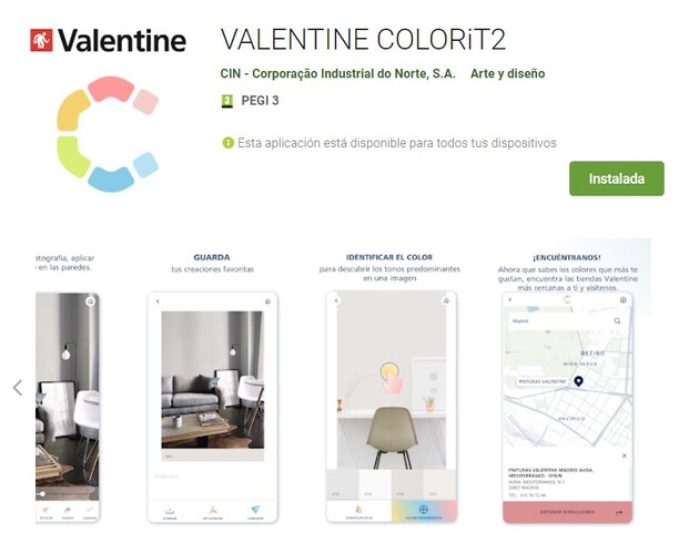CIN Valentine app COLORiT para pintar virtualmente las paredes de casa