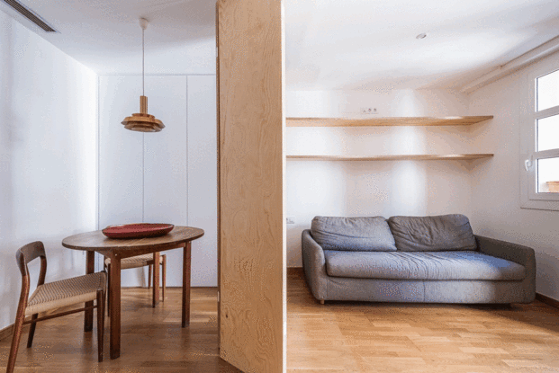 Mini apartamento flexible de 45 m2 diseñado por Mas-aqui