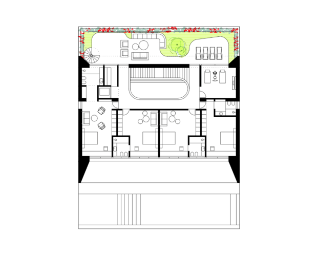 Plano de la primera planta de Casa M12, de By More.