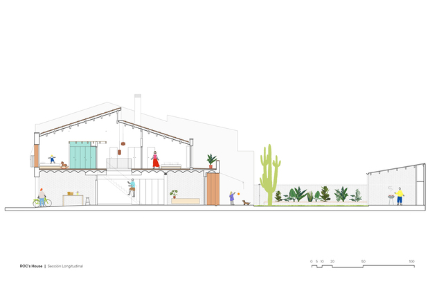Plano de Roc's House en El Prat, una casa flexible para una familia actual.
