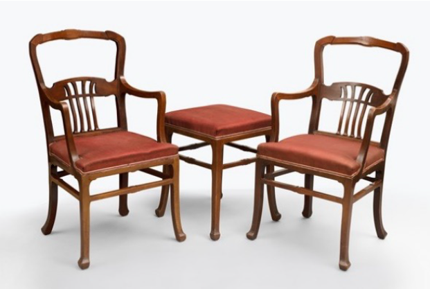 Set de asientos diseñados por Hans Hartung en la galería Thomas Deprez Fine Art