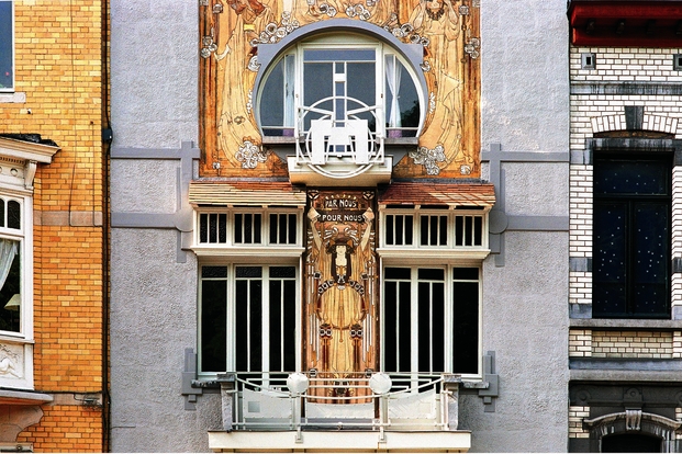 BRAFA 2023: Fachada del Art Nouveau de Maison Cauchie en Bruselas