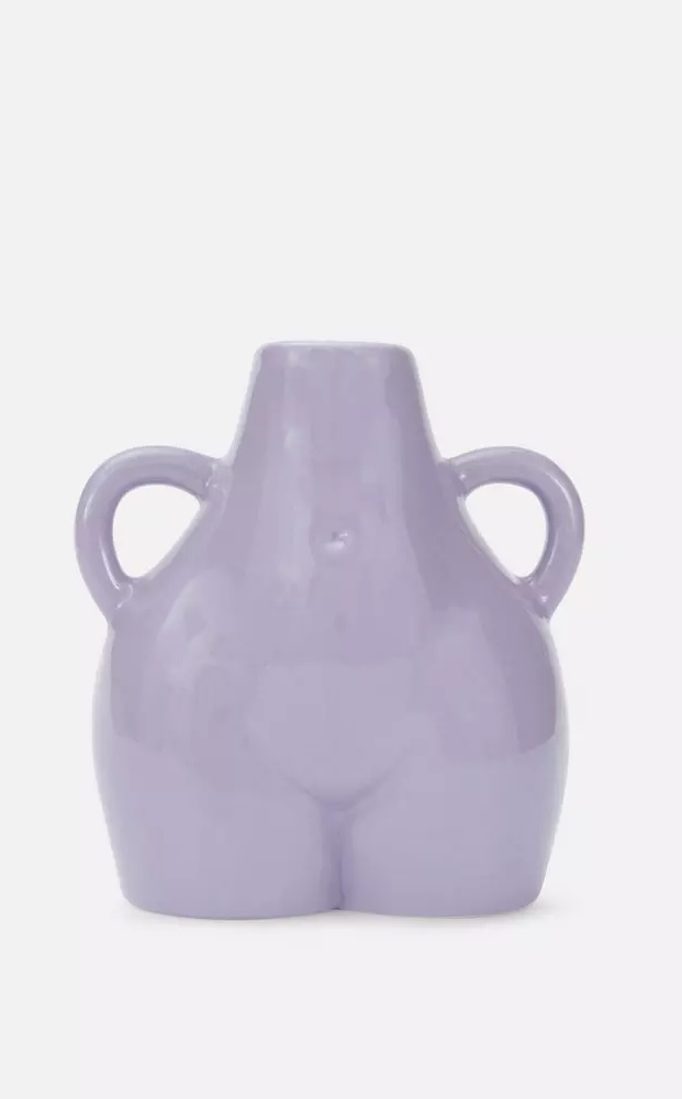 Jarrón violeta con forma de cuerpo humano de Primark Home