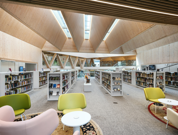 biblioteca, sofás verdes 