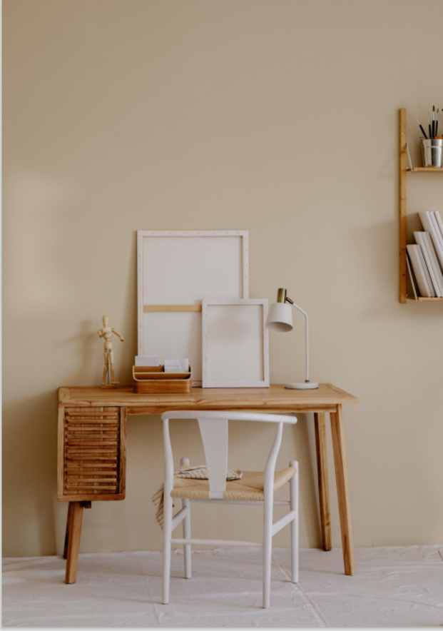 escritorio de madera, escritorio de oficina en casa