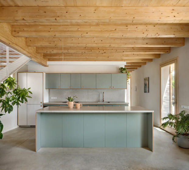 La cocina con frontales de Cubro Design en azul pastel